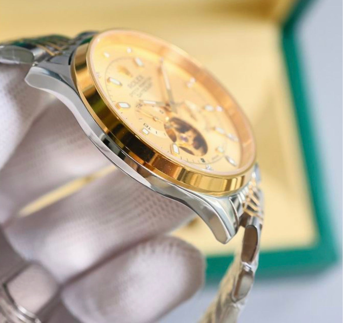 Datejust Automatic Two-Tone Gold Dial Exhibition Caseback