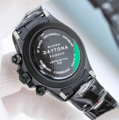 Daytona Customized Red Dial Black Tachymeter Chronograph SS Bracelet
